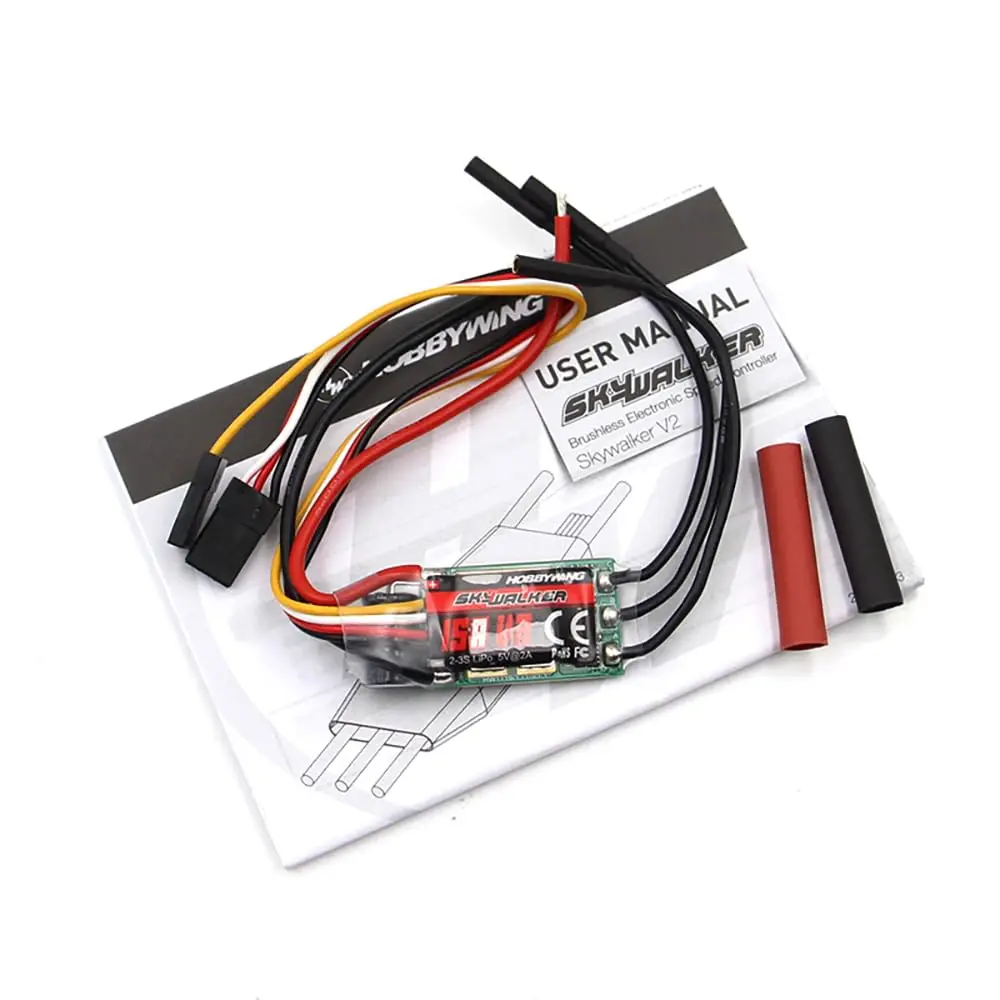 Hobbywing SkyWalker 15A V2 UBEC ESC 2‑3S LiPo 15A/30A Reversible Brake 5V 2A BEC For RC Small Fixed‑wing Aircraft