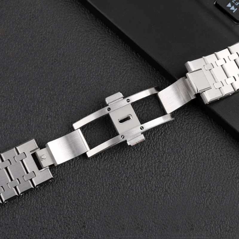 Solid Stainless Steel Watch Band For AP 15400 15703 AP ROYAL OAK Audemars Piguet Royal Oak Watch Strap 28mm 26mm Men Bracelet