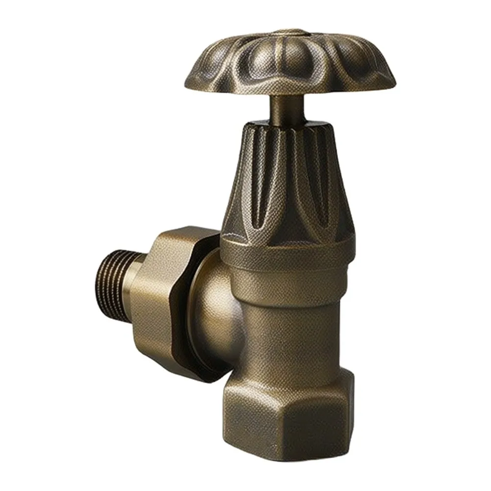 1/2 inch G1/2 Thread Radiator Temperature Control Valve in Antique Brass for TRV Radiators and Towel Rails Installation