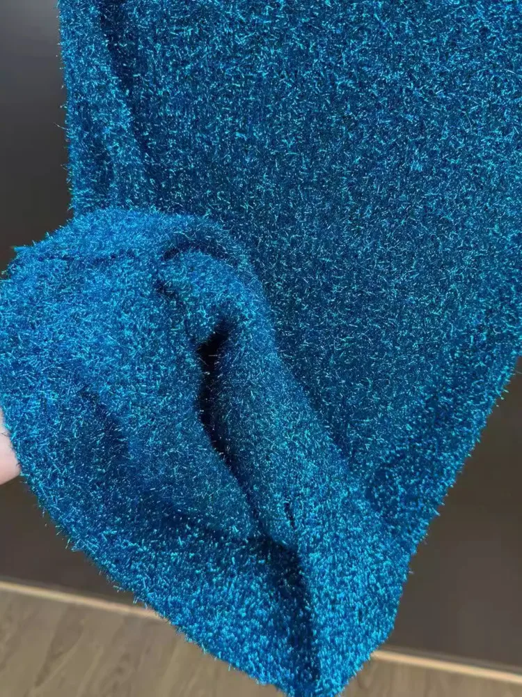 DFDG Damska Letnia Turkusowa Sukienka Bez Ramiączek z Cekinami, Obcisła Mini Sukienka, Błyszcząca Sukienka na Imprezę, Modna Sukienka Klubowa 2025, Kobieca Moda