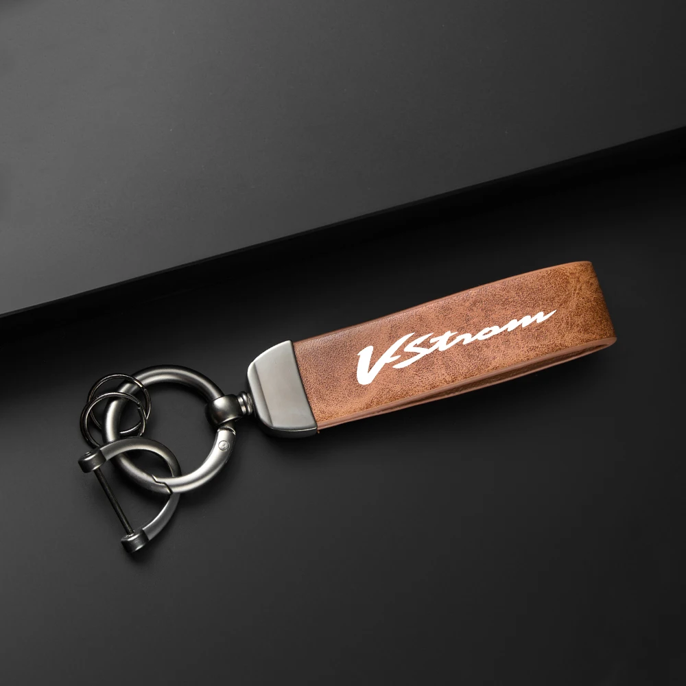 Keychain For SUZUKI Vstrom V-Strom DL650 DL250 DL1000 DL 650/XT High-Grade Leather Suede Keychain Holder Carbon Leather Keyring - view 3