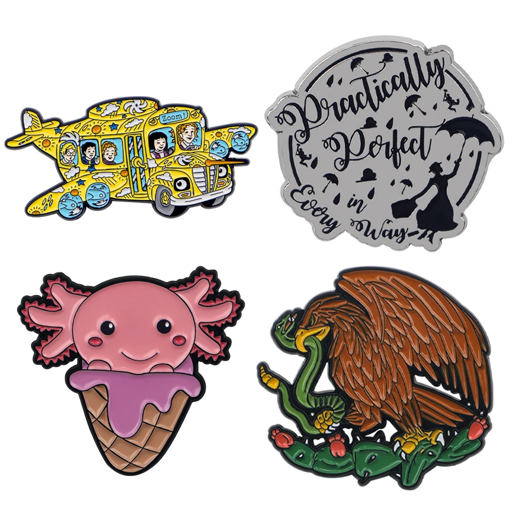 Axolotl Badges Lapel Pins for Backpacks Metal Enamel Pin Brooches for Women Fashion Jewelry Accessories Gifts