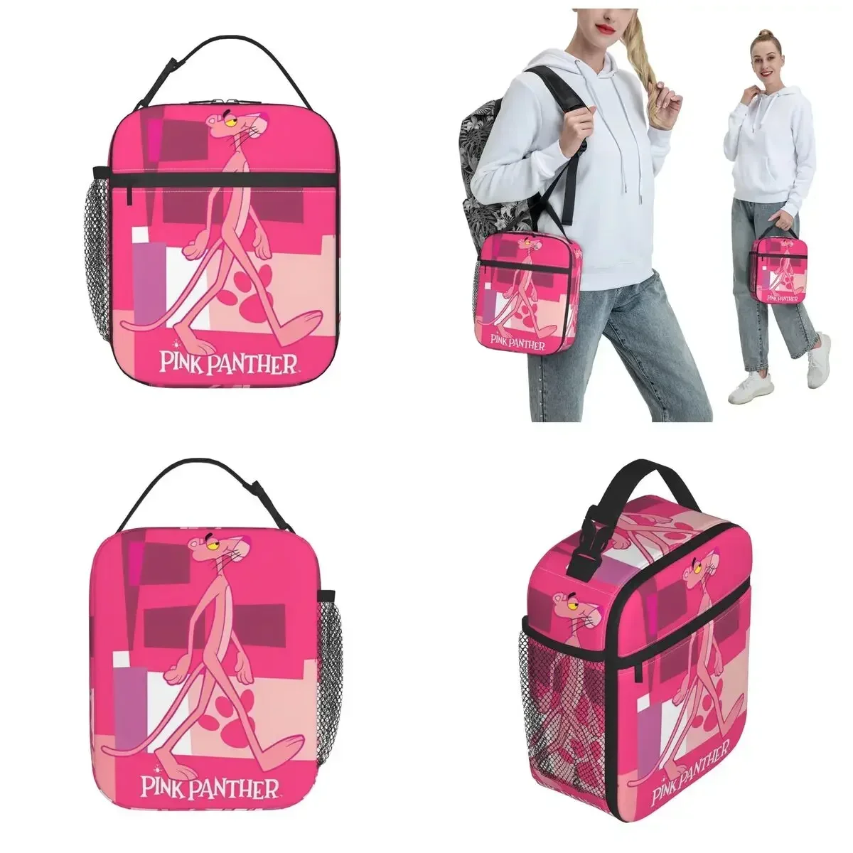 Pink Panther Walking Insulated Lunch Bag Cooler Bag Lunch Container Large Tote Lunch Box Men Women Work Picnic