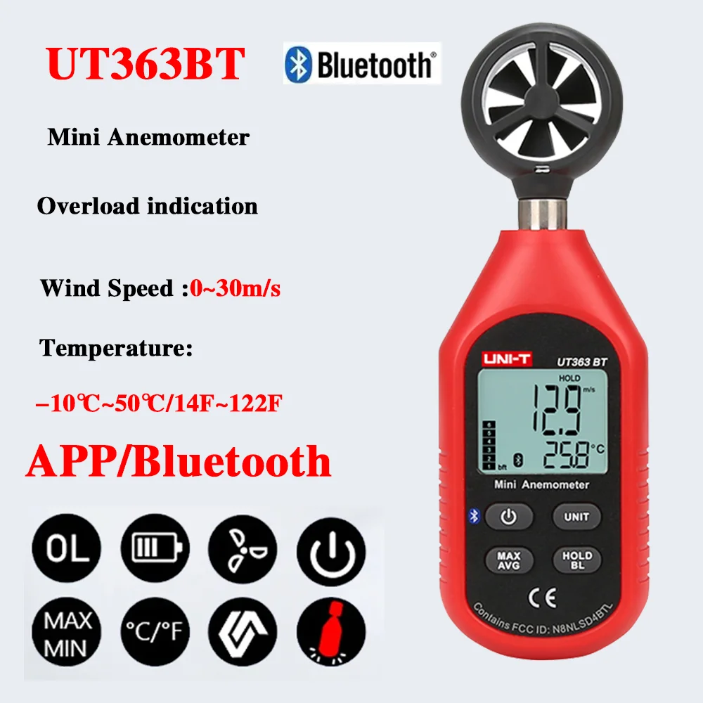 UNI-T moisture meter Handheld Mini Digital Thermometer Hygrometer Anemometer C/F Noise Meter Photometer Illuminometer ut333