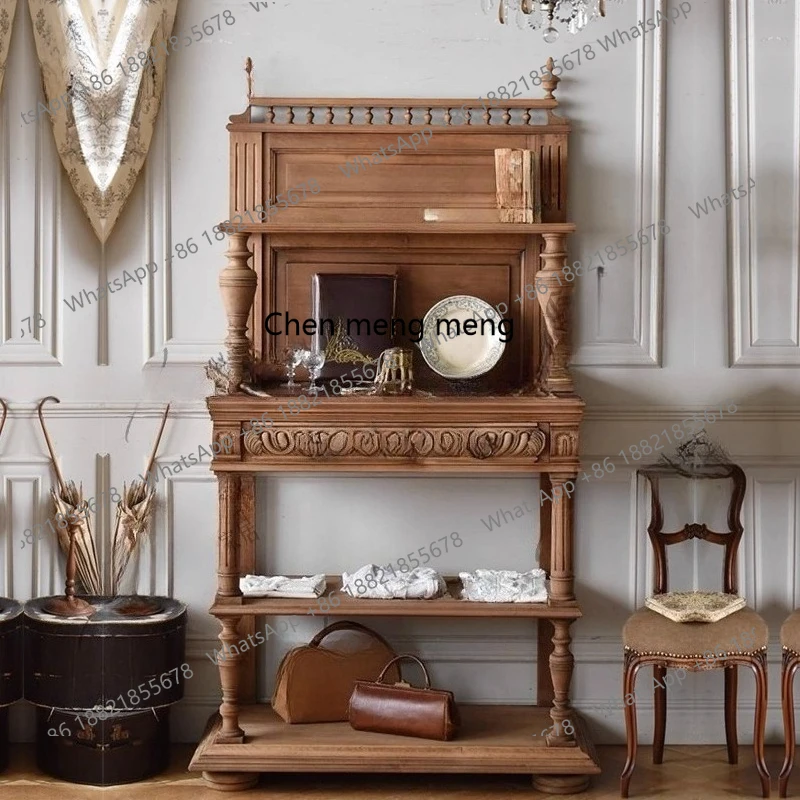 

Шкаф для прихожей из цельного дерева/античный стиль, резной настольный светильник для прихожей, роскошный шкаф для хранения в прихожей, шкаф для хранения в прихожей