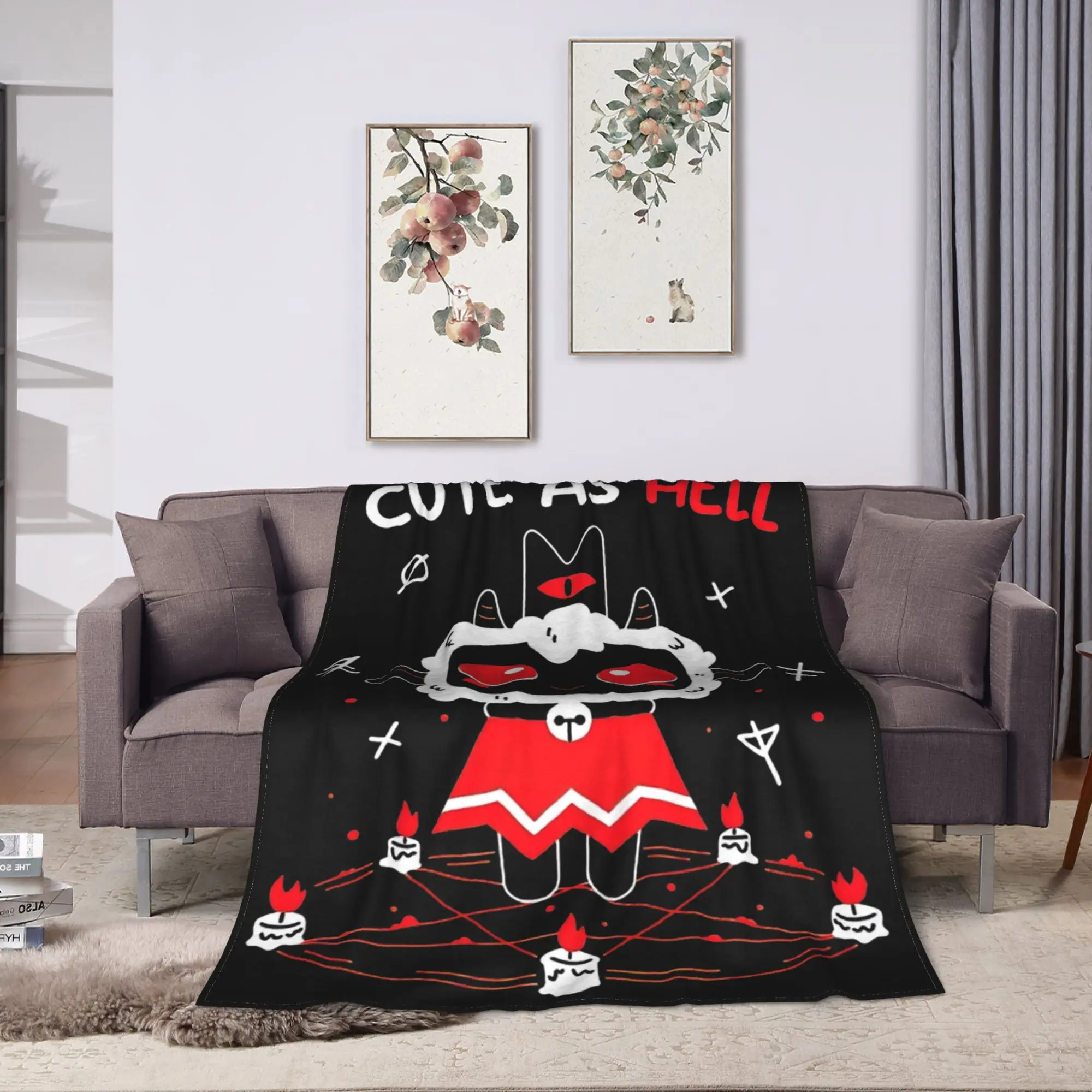Cute As Hell Cult Of The Lamb Plush Blanket Boy Girl  Flannel Throw Blanket For Couch Chair Super Warm Bedspread Birthday Gift