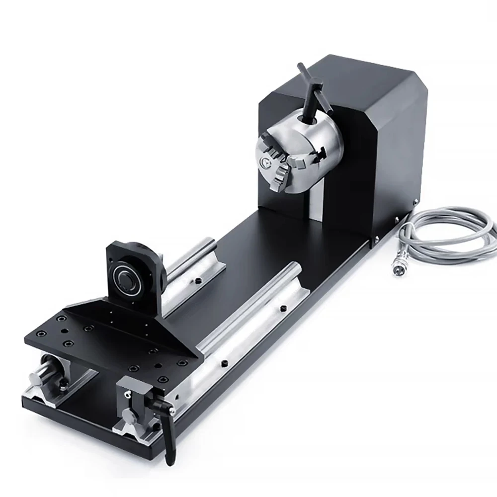 HUNST Rotary Engraving Attachment with Chucks Stepper Motors for Laser Engraving Cutting Machine Model B Rotation Axis