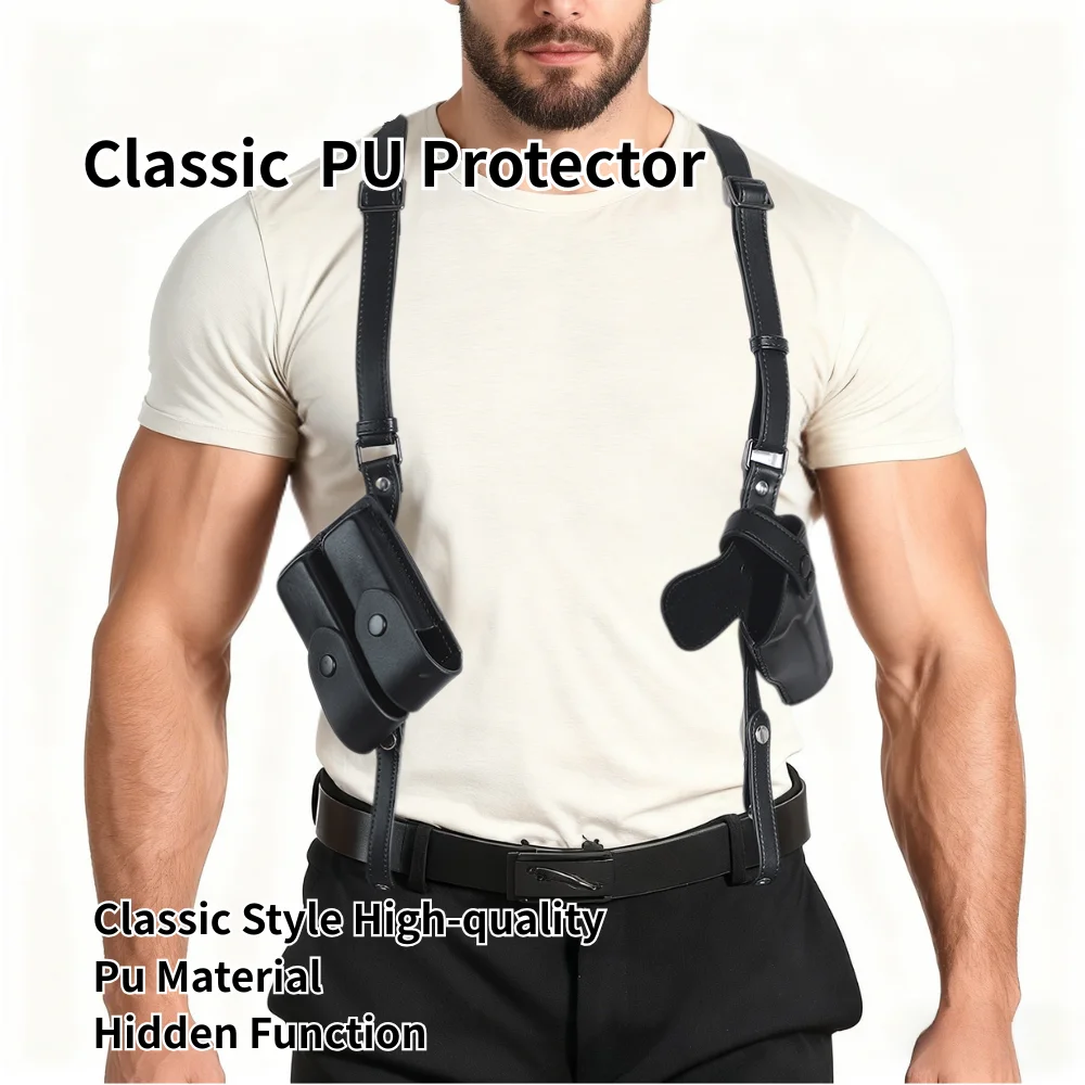 Adjustable PU Underarm Gun Case - Includes Magazine Bag, Compatible With Universal Gun Types, Suitable for Halloween Magic Part