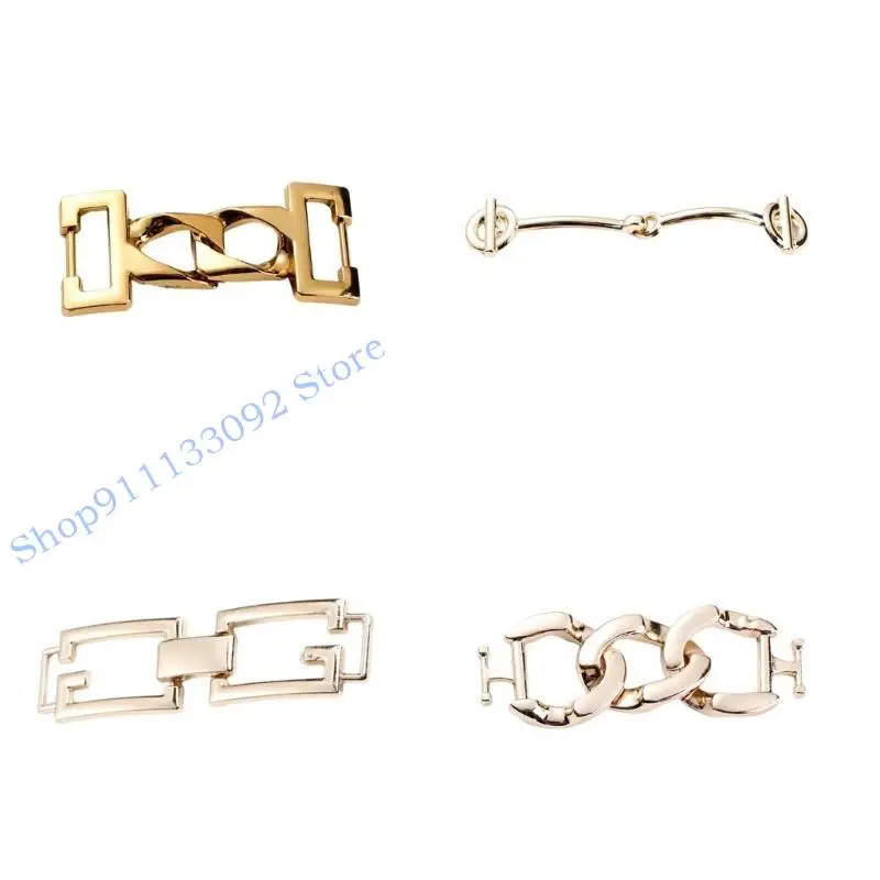 

H9ED Metal Shoe Charm Buckle Zincs Alloys Loafers Chain Fasterner Accessories For Footwear Customization Scratch Resistant
