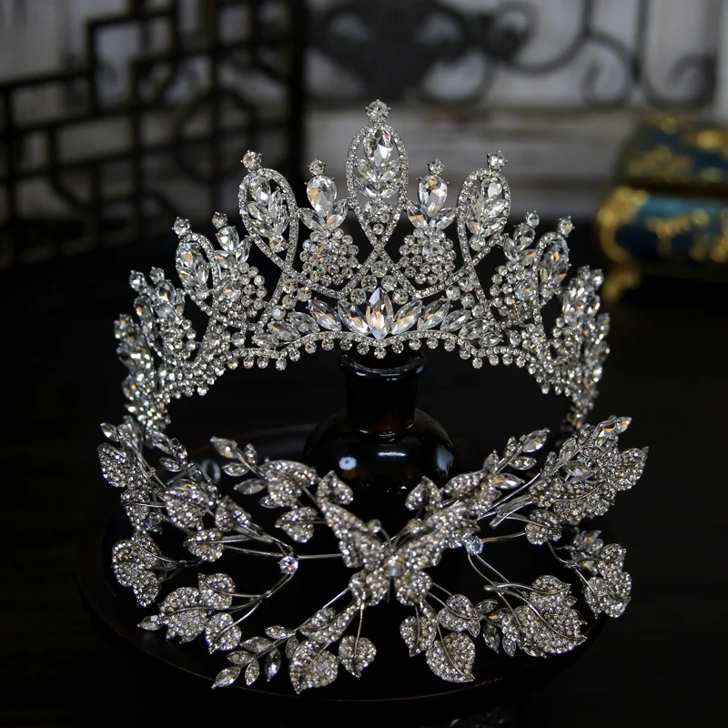 3 Kinds of Wearing Tiaras Wedding Crown Women Hair Accessories Bridal Dress Engagement Hairwear Flower Crystal Diadem Headbands