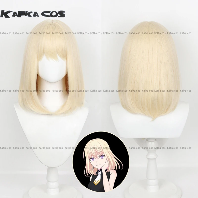 Ave Mujica Mitsumi Uika Cosplay Wig Golden Color Bob Hair Heat Resistant Synthetic Hair For Women Girls