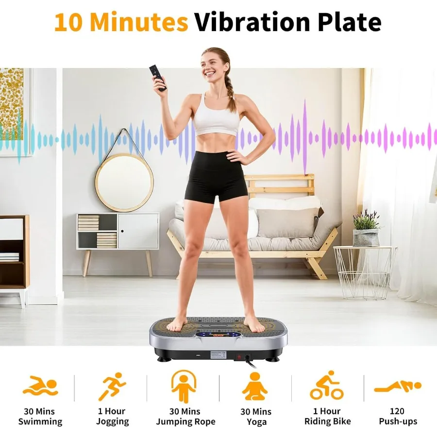 آلة تمرين لوحة الاهتزاز مع اتصال بلوتوث للتصريف اللمفاوي وفقدان الوزن بالكامل للياقة البدنية المثالية Pla