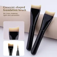 1PCS Ultra Thin Crescent Foundation Brush Lightweight Face Contour Brush Black Handle Contour Brush Mixed Foundation Cream Tool