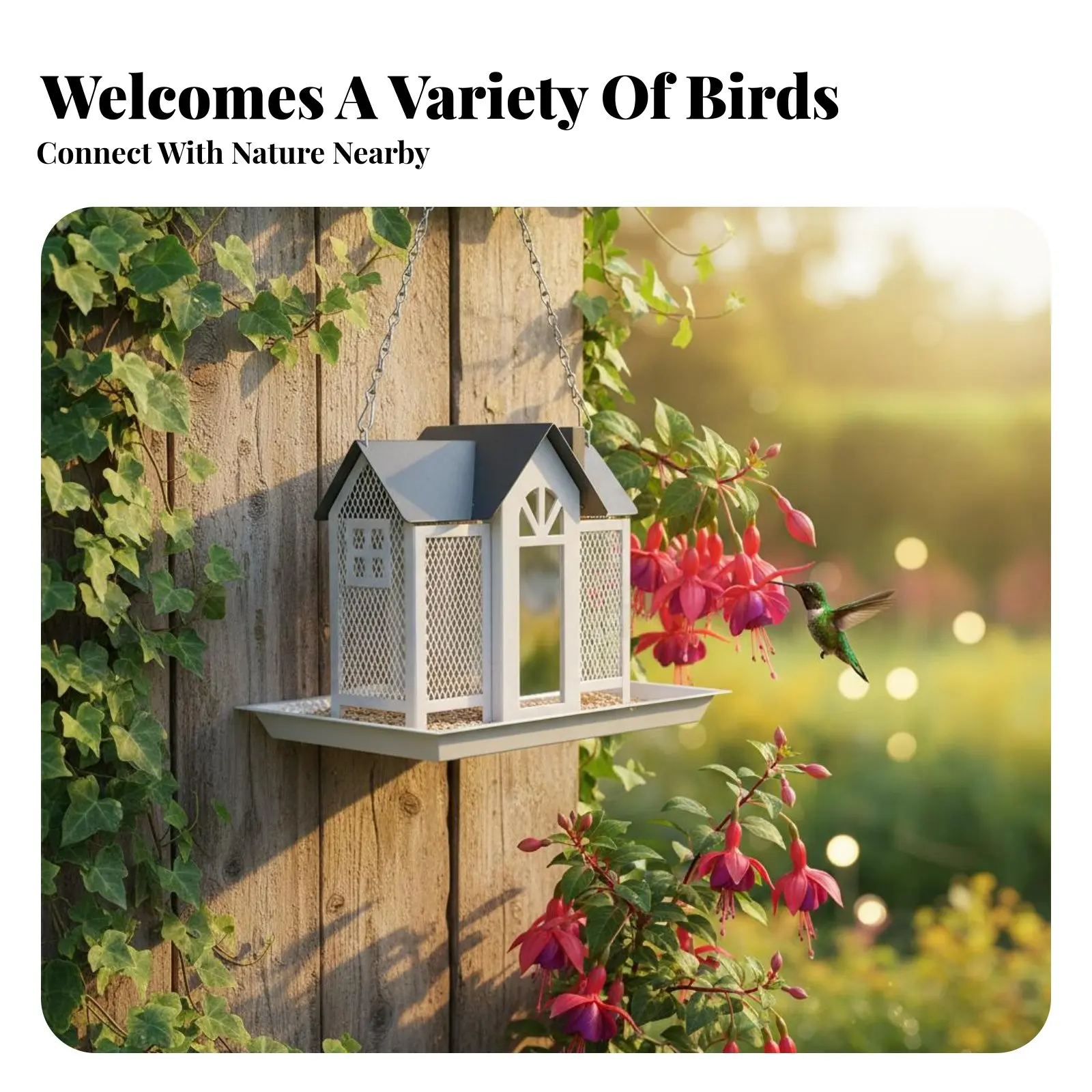 

Hanging Avian Feeder Easy to Fill and Clean Metal Outdoor Avian Feeder Garden Accessory Large Capacity for Patio