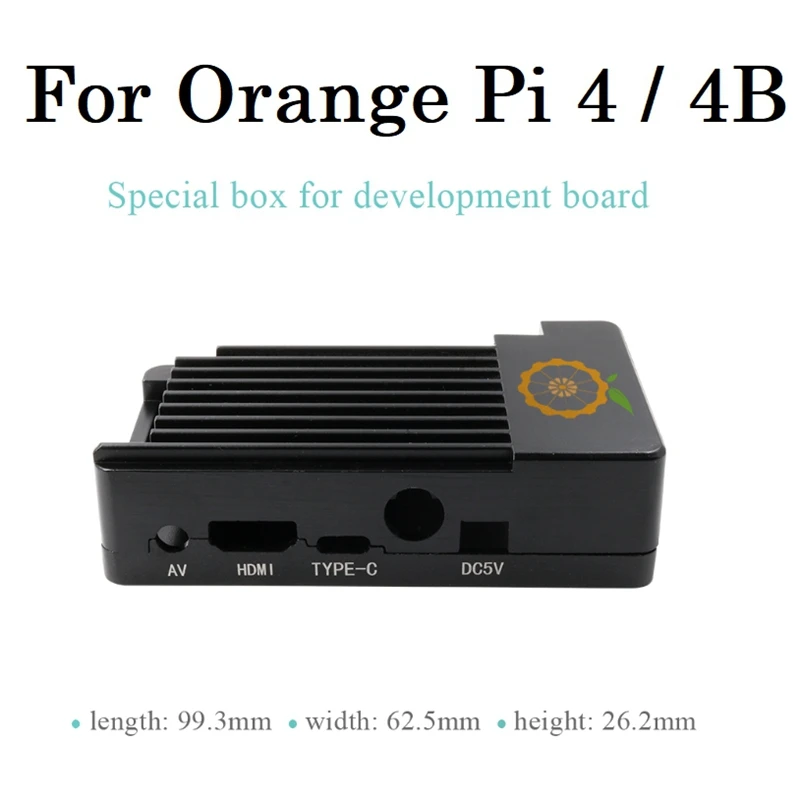 For Orange Pi 4/4B Aluminum Alloy Protective Case+Thermal Conductive Adhesive For Orange Pi Development Board Shell