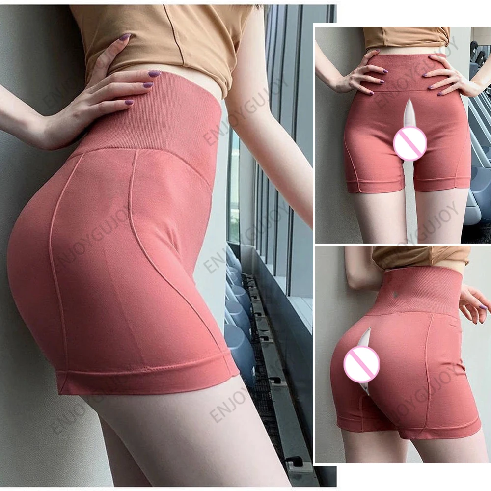 

Female Leggings,Invisible Open Crotch Outdoor Sex,High Waisted Sports Yoga Shorts,Quick-Drying Stretch Peach Hip Fitness Pants