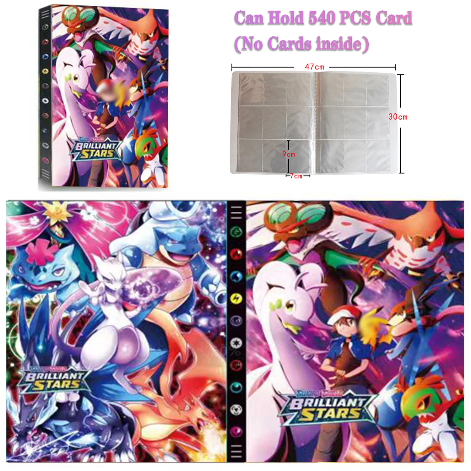 Pocket Kaarten Album Boek Letters Anime Randapparatuur Collectie Houder Game Card Binder Map Geladen Lijst Kinderen Speelgoed Cadeau