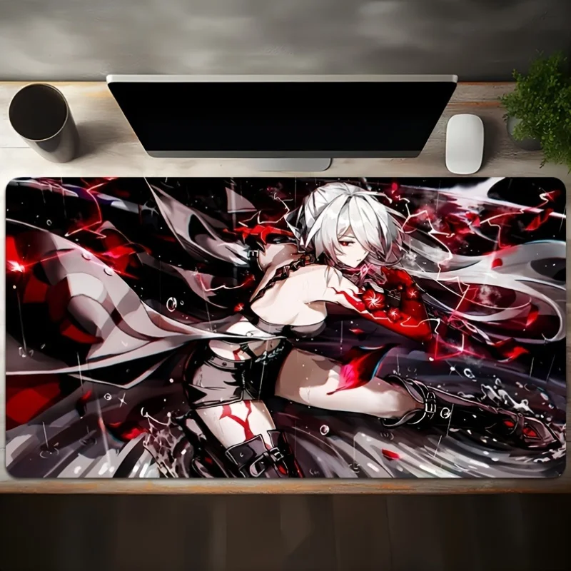

1pc Large Extended Washable Keyboard Mat with Anime Design Non-Slip Rubber Gaming Mouse Pad,