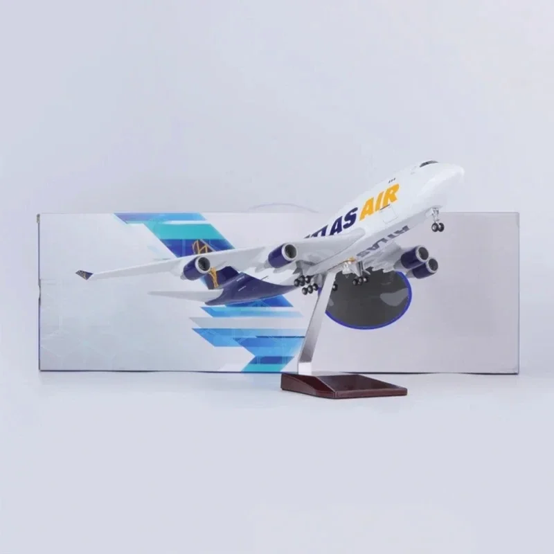 Imagem -06 - Atlas Air Airlines Resina Plastic Assembly Plane Replica Toy Modelo para a Coleção Decor 47cm 1:157 Escala B747400 B747 Novo