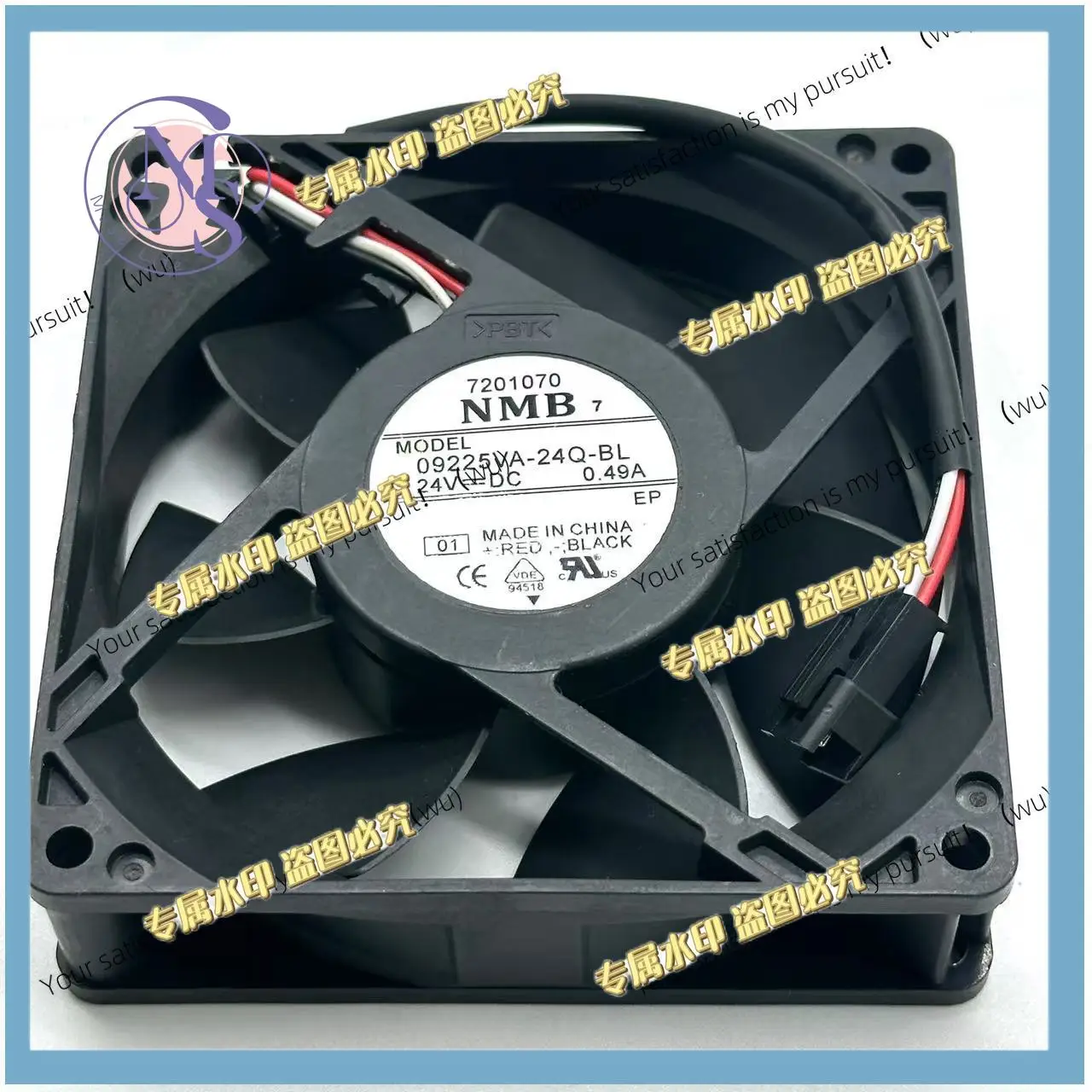 Suitable for 09225VA-24Q-BL DC 24V 0.49A 90x90x25mm three-wire server cooling fan
