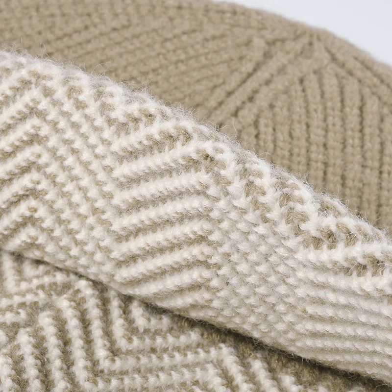 Autumn/Winter Knitted Thickened Warm Beanie for Women, Outdoor Casual All-Match Wool Hat, Commuter Everyday Pullover Knit Cap