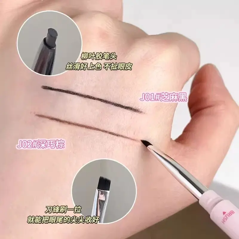 DEZONE Double-Ended Gel Eyeliner Ultra-Fine Tip with Blade Brush Smudge-Proof Long-Lasting for Beginners