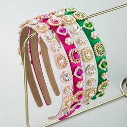 New Baroque Style Fine Edge Rhinestone Pearl Headband for Women's Korean High Grade Retro Hair Accessories