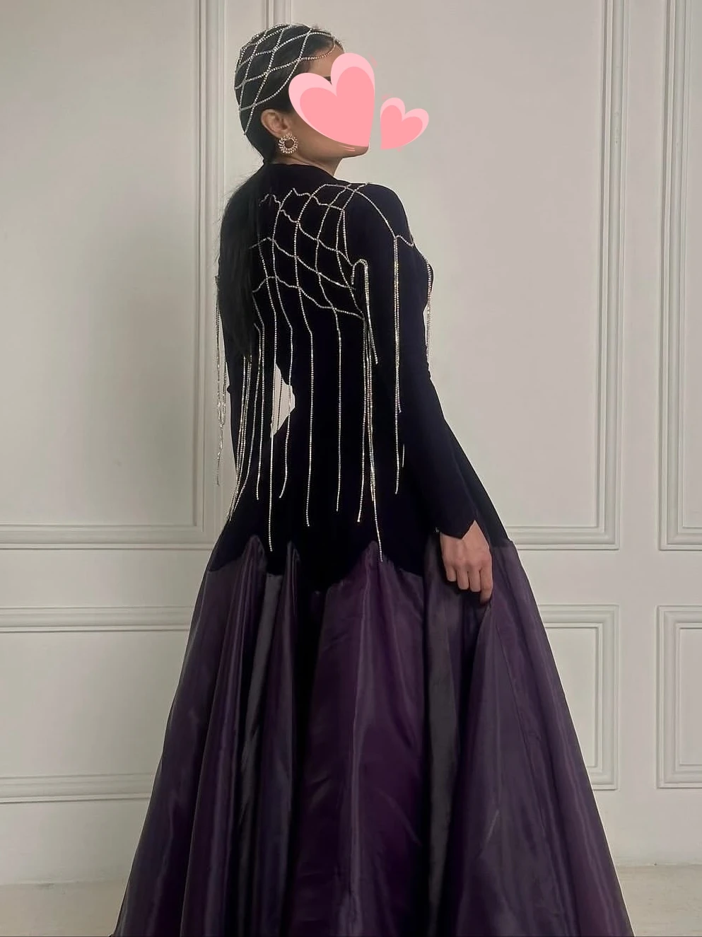 Andere Shore Elegantes Vintage Sexy Schwarz Lila Kristall V-Ausschnitt Meerjungfrau Anpassen Formelle Anlässe Ballkleid Abend Party Kleider