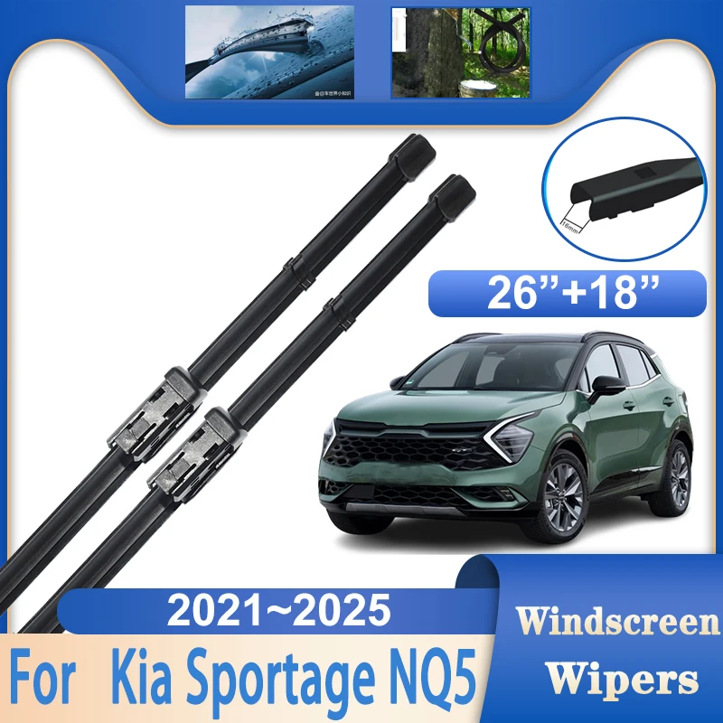 

For Kia Sportage NQ5 2025 MK5 Accessories 2021~2025 Rubber Window Windshield Windscreen Wipers Auto Rain Brushes Car Wiper Blade