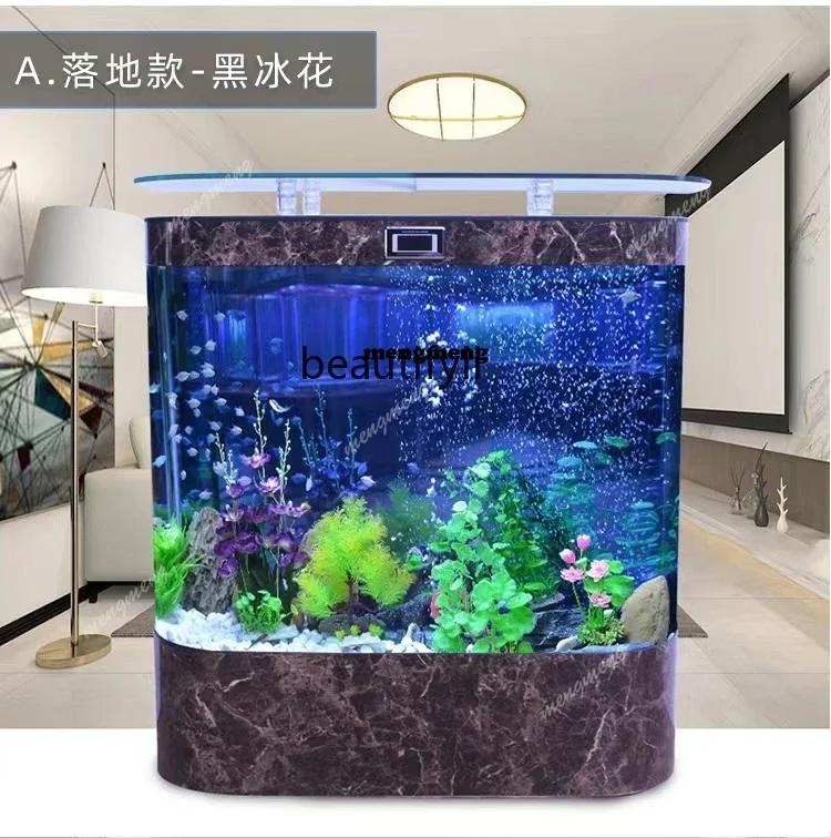 

ss newFish Tank Aquarium Small Glass Change Water Ecological Landscaping Large Bottom Filter Goldfish Turtle Jar