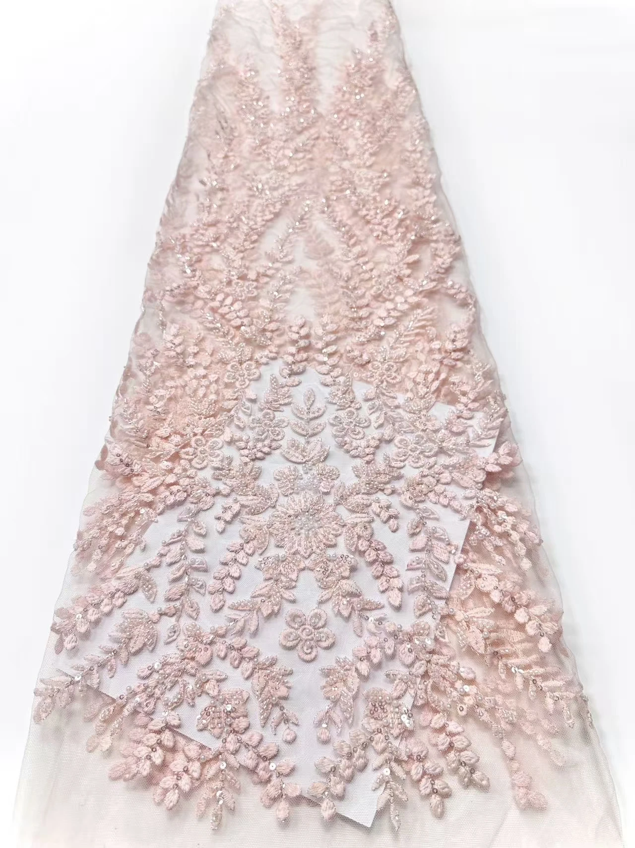 Fashion French Flower Lace Fabric 2025 High Quality Nigerian African Beaded Embroidery Lace Fabric Ladies Dress Sewing CC1702