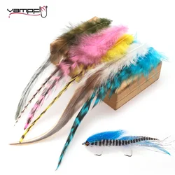Vampfly Grizzly Rooster Saddle Hackle Feather Fly Tying Materials for Streamer Woolly Bugger Jig Nymphs Trout Fishing Lure Baits