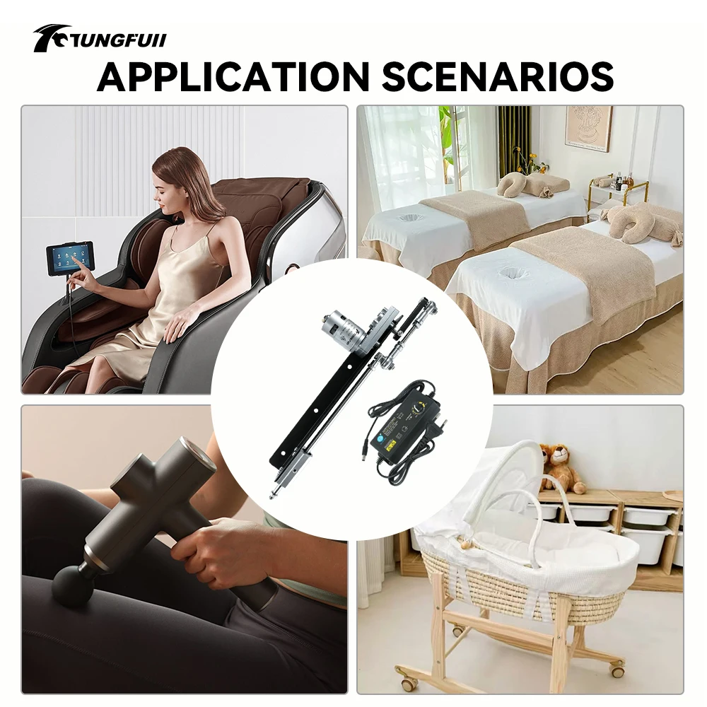 TUNGFULL New Big Stroke Telescopic Linear Actuator 775 Motor with Stand Suction Cup 3XLR Connector Power Controller 100-240V view 3