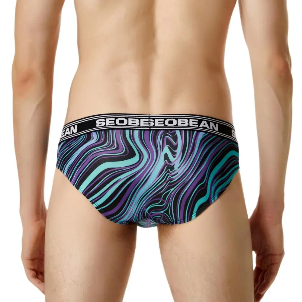 SEOBEAN Sexy Men Briefs Fashion Printing Men Underwear Low-waist Underpants Briefs for Men