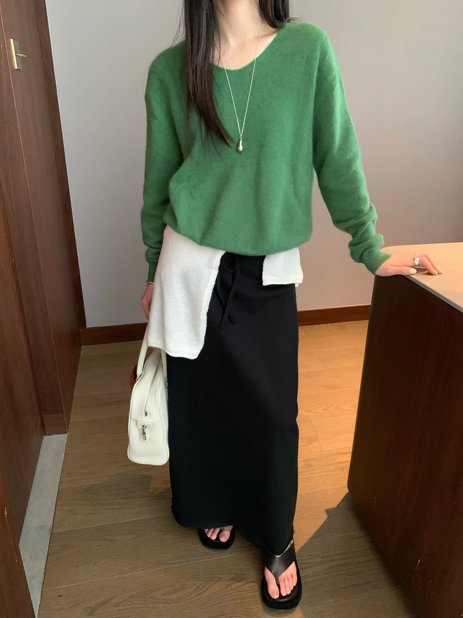

High Waist Dstring Slimming Skirt Casual Commute Sle Versatile Women's f-length Skirt Autumn Winter Faion Trend