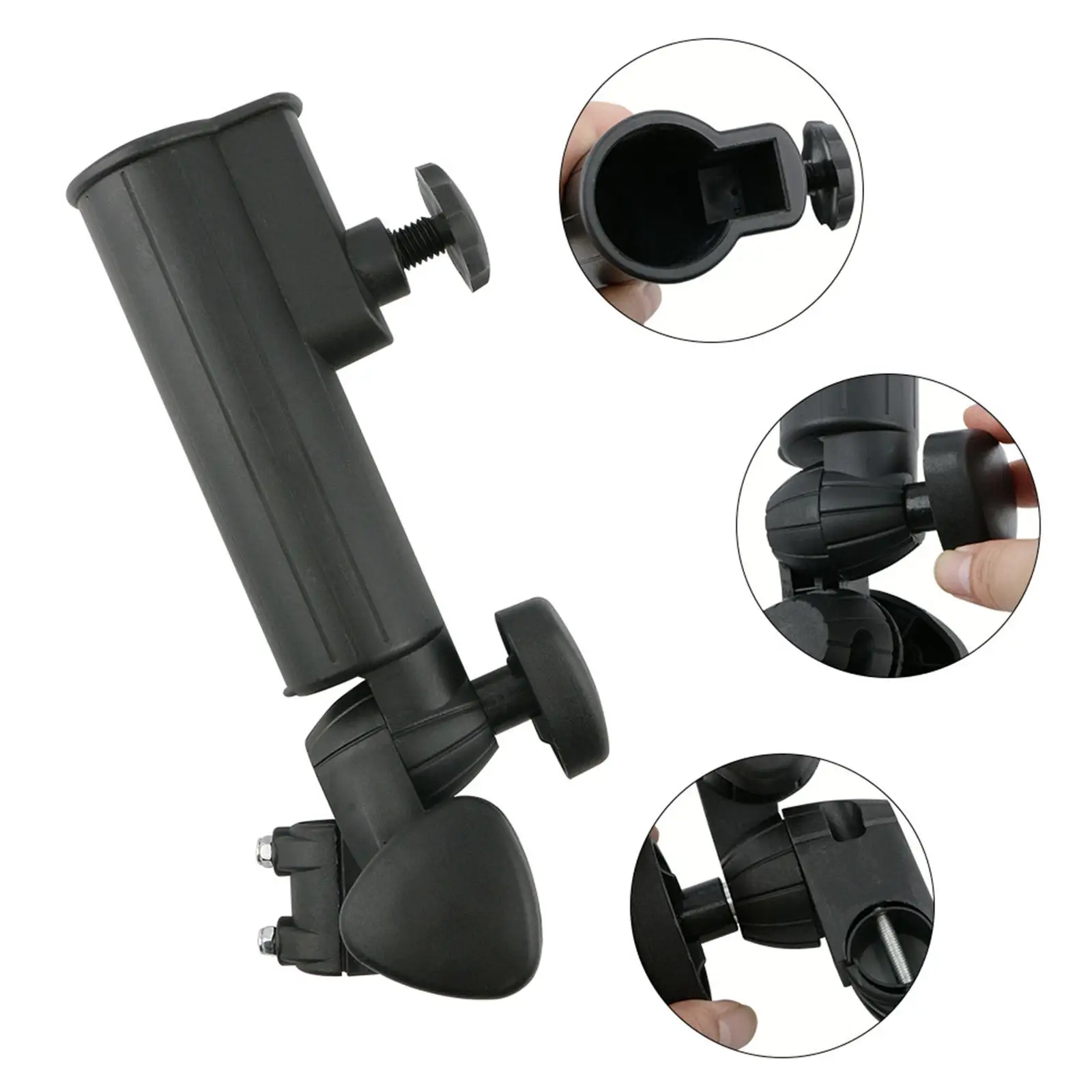Universal Umbrella Clip Mount Holder for Golf Cart Trolley Push Cart ABS Material Adjustable Angle Outdoor Training