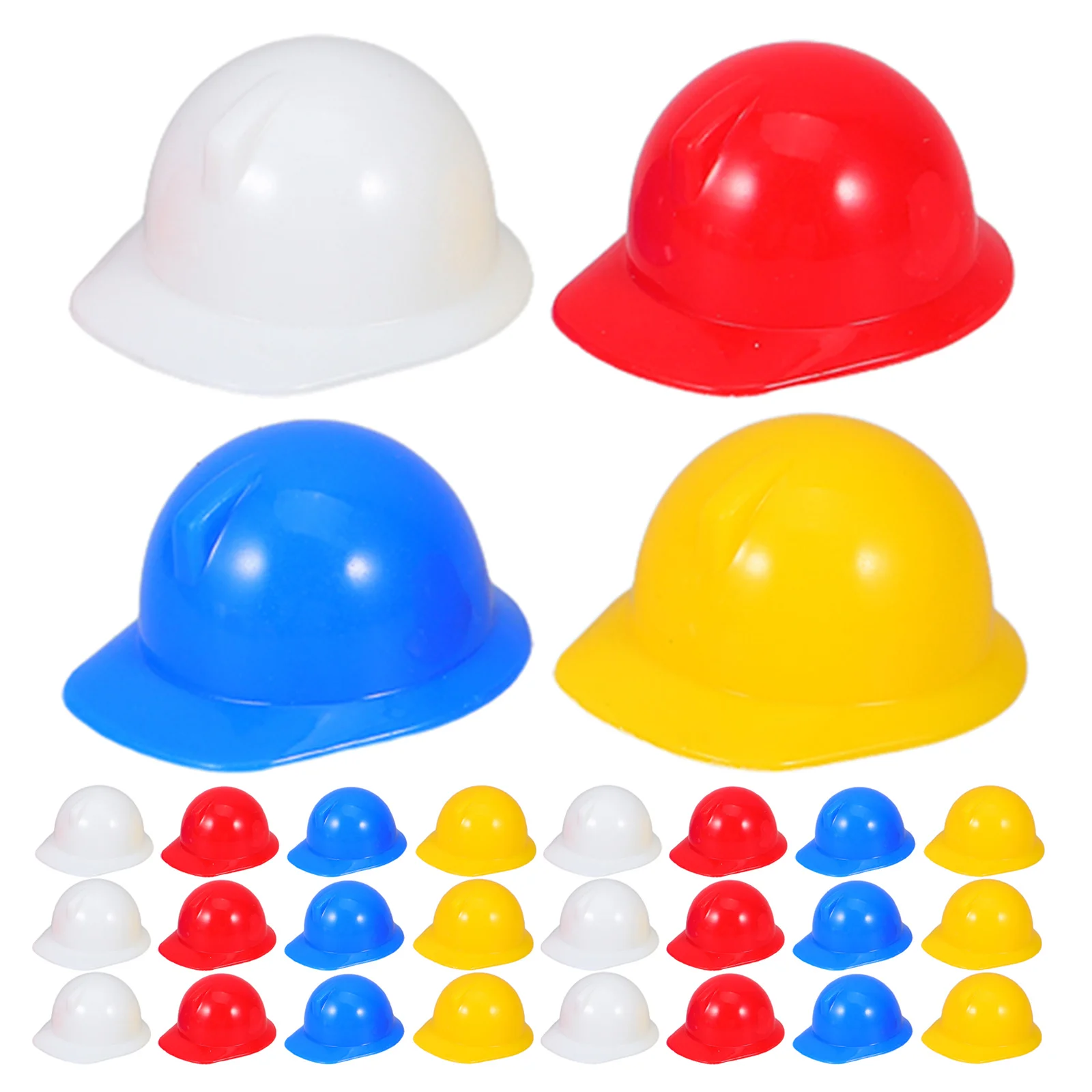 60Pcs Mini Hard Hats Lightweight Plastic Construction Caps for Playtime Dress Up Party Favors DIY Craft Activities