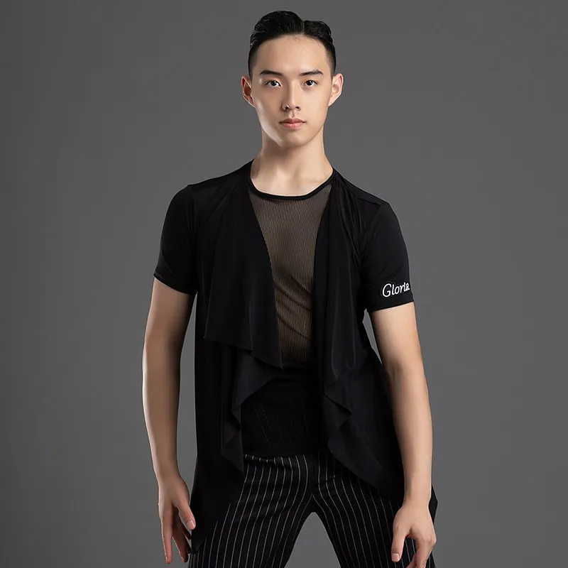 

Новинка 2026: Мужская одежда для латиноамериканских танцев – сетчатые рубашки с коротким рукавом для самбы и ча-ча-ча, топы для выступлений (модель XH4069)