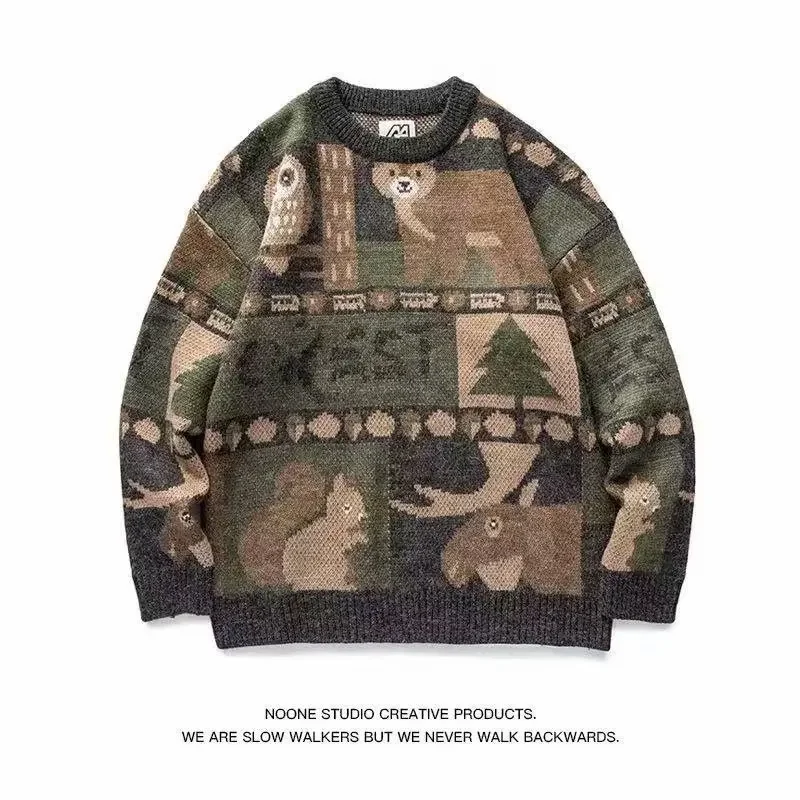 Suéter holgado de manga larga con cuello redondo para mujer, estilo Retro, diseño japonés, Otoño Invierno, recién llegado, de talla grande, adelgazante, a la moda