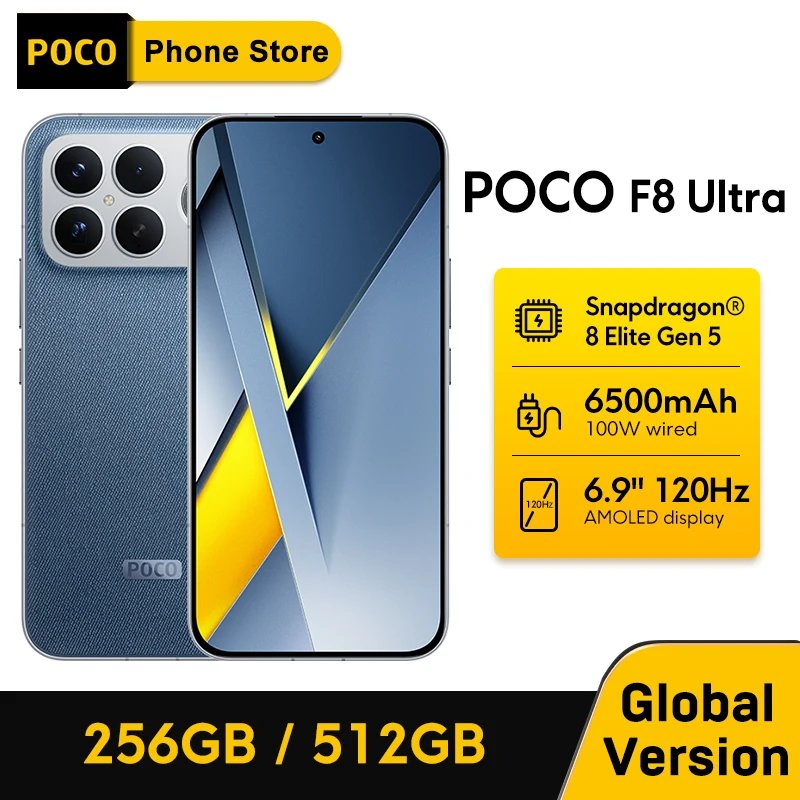 POCO F8 versión Ultra Global Snapdragon 8 Elite Gen 5 batería de 6500mAh cámara OIS de 50MP pantalla de 6,9 "120Hz 5G NFC Smartphone