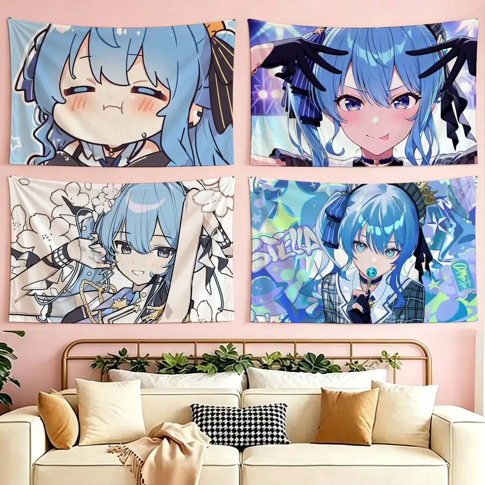 

Hololive VTuber Kawaii Hoshimachi Suisei flag Suitable For Party Club Outdoor Interior Wall Decoration Banner Fans Gift