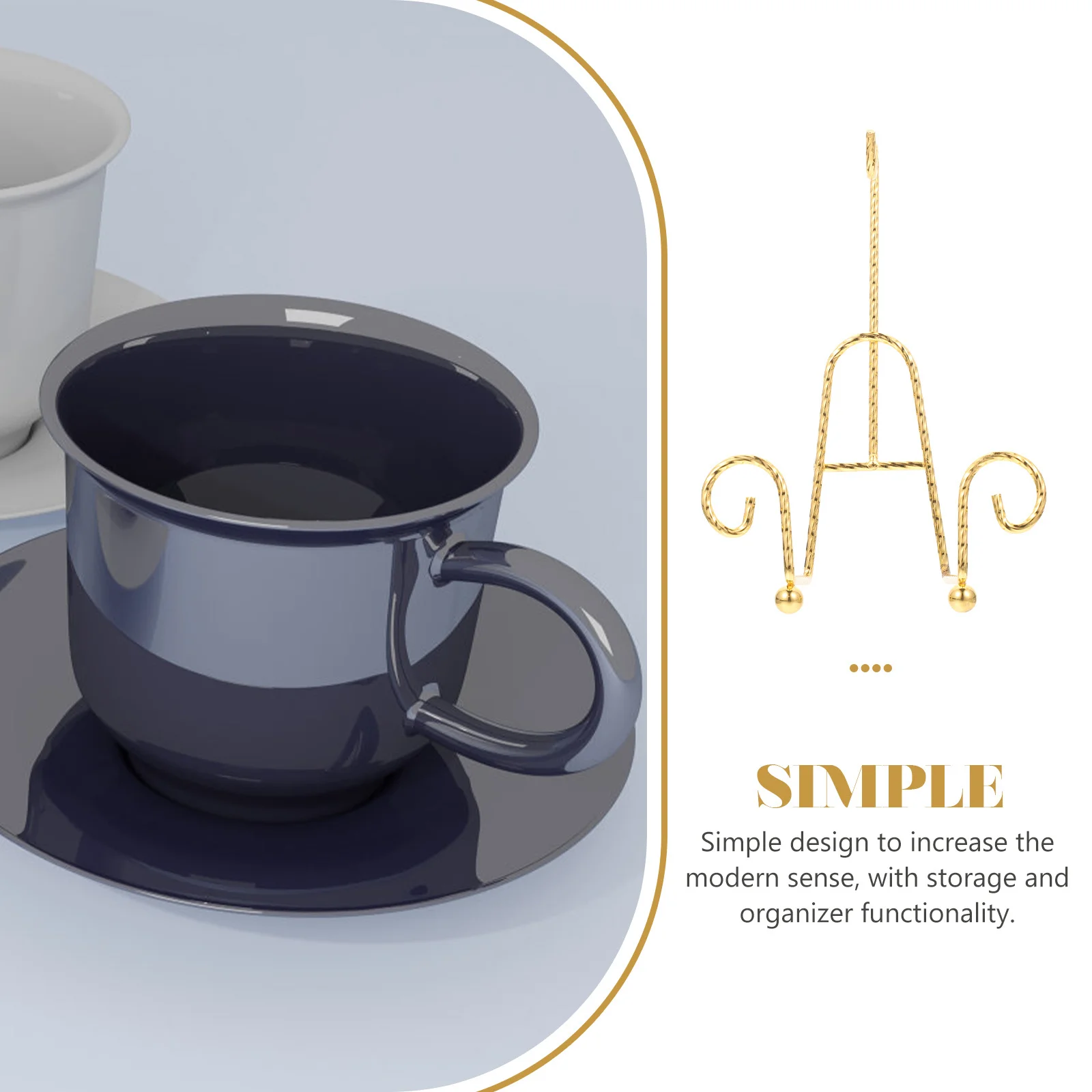 

2pcs Coffee Cup Holder Iron Plate Display Stand Kitchen Storage Organizer Dish Draining Rack Cup Shelf For Home Office