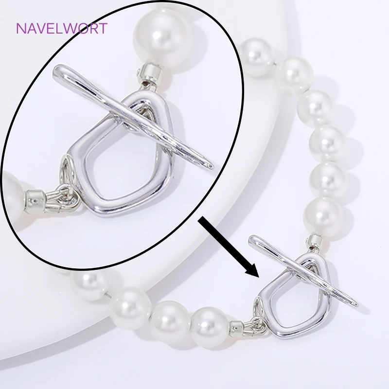 Rhodium Plated Irregular Toggle Clasps For Bracelet Making Supplies,Brass Jewelry Clasps Connector,DIY Jewelry Making Findings image 3