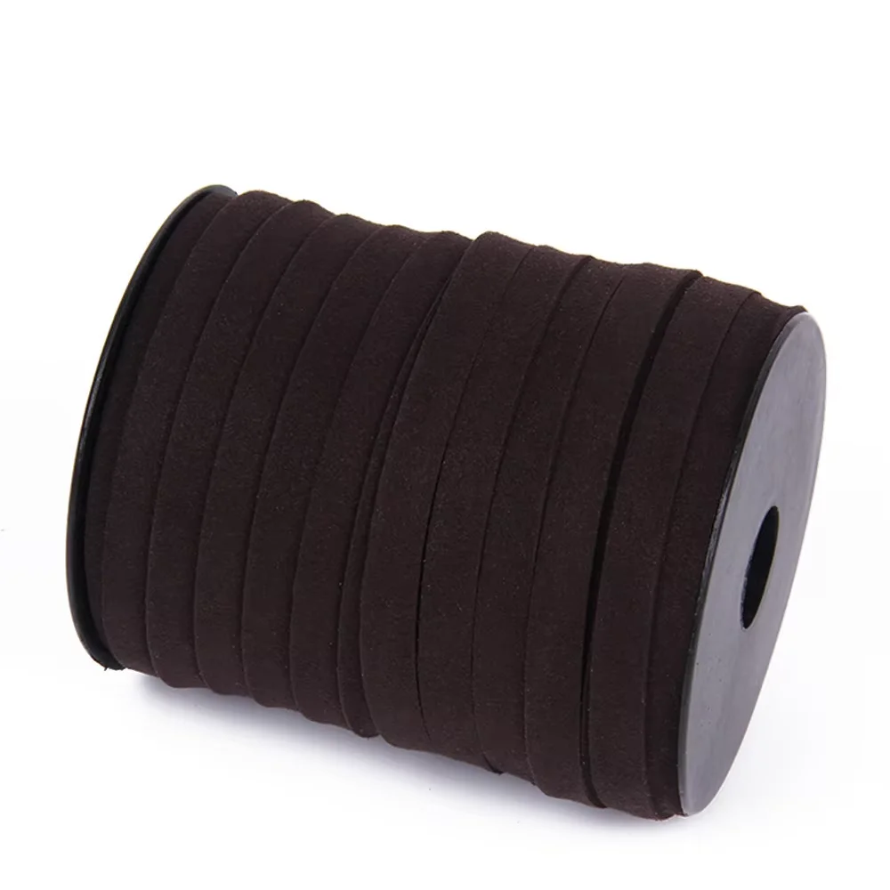10mm 45m/Roll Korean Flat Faux Suede Braided Cord Leather Double-Sided Velvet Rope Belt For Jewelry Making DIY Handmade Bracelet