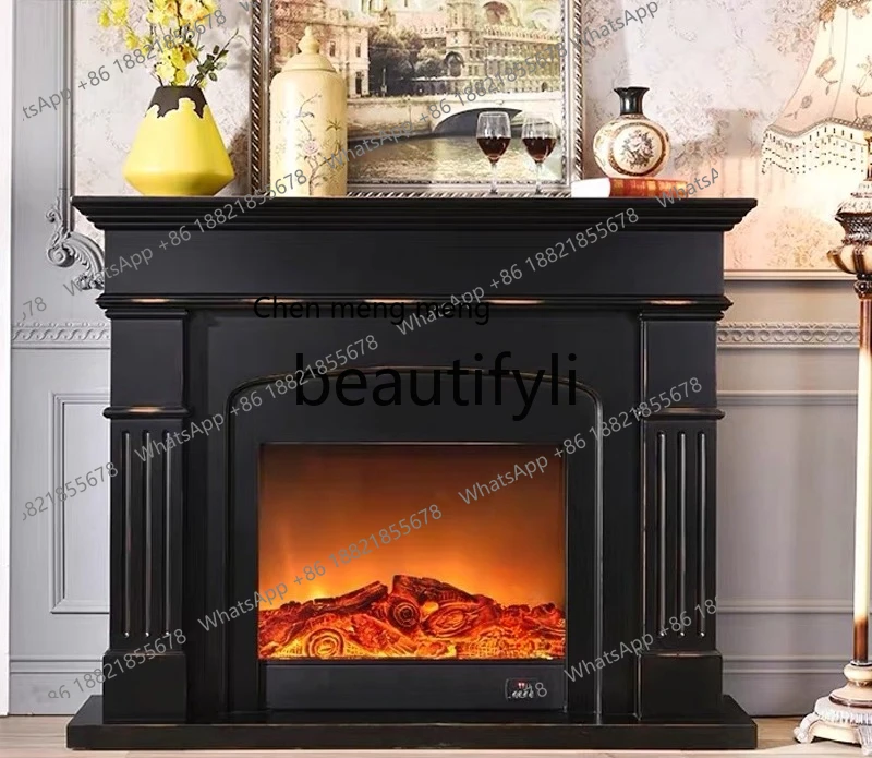 X Fireplace Decoration Solid Wood Hallway Entrance Cabinet Modern Simple Light Luxury Vintage Background Wall Cabinet