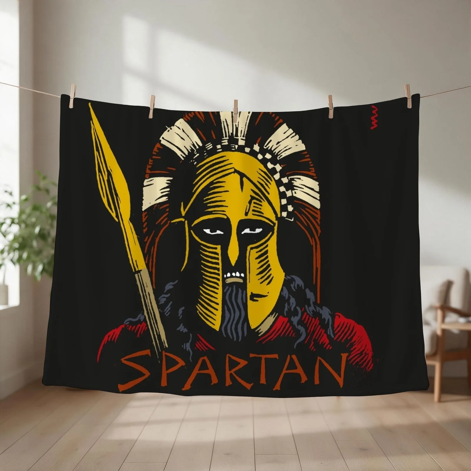 Spartan Throw Blanket couch cozy soft plush fuzzy picnic outdoor blanket