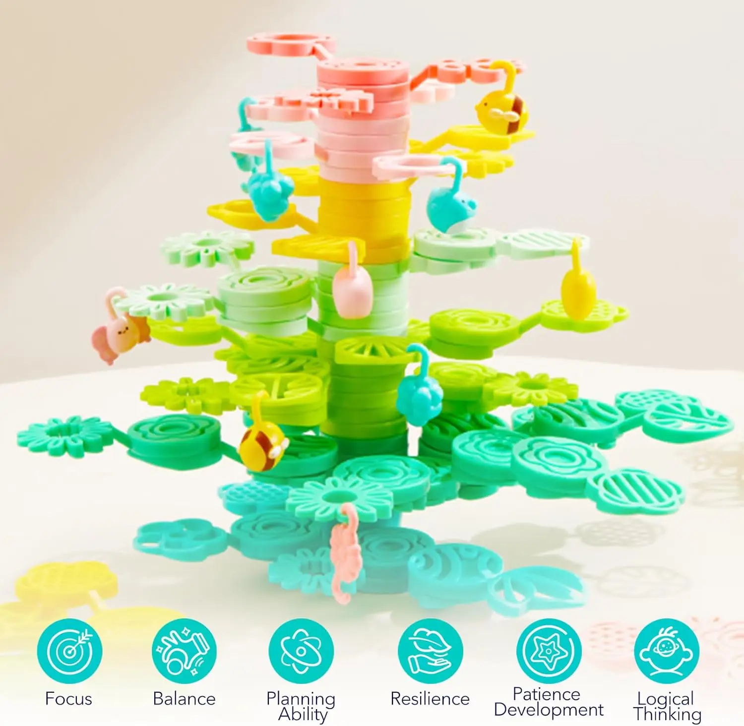 教育バランスブロック 82 ピースセット、3 歳以上の子供向けのクリエイティブスタッキングゲーム、モンテッソーリ就学前のおもちゃ、問題解決力を向上させる