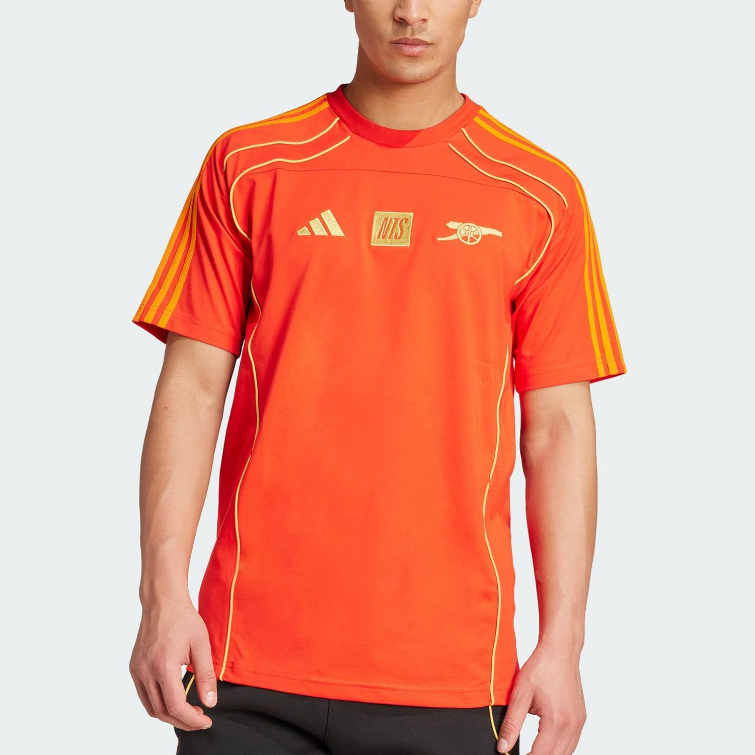 Adidas genuine summer men's football knitted fashionable breathable short sleeved T-shirt JW7048