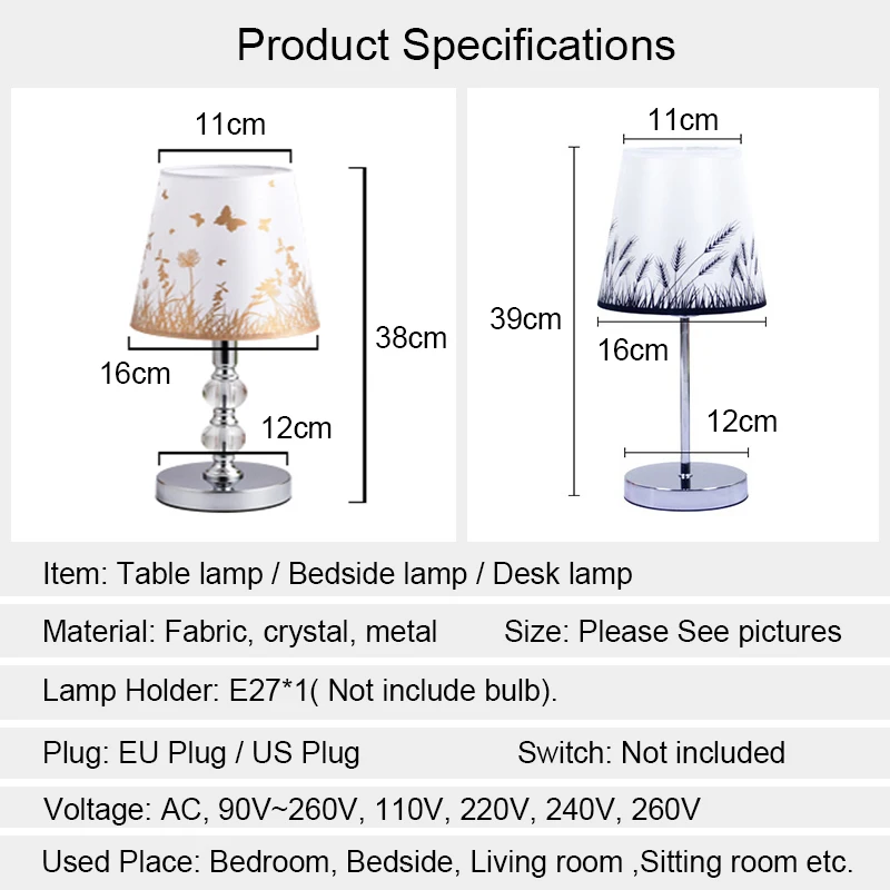 Imagem -06 - Lâmpada de Mesa Cristal Lâmpada Cabeceira Nordic Mini Led Desk Lamp para o Quarto Sala Estar do Bebê Estante Tecido Flaxen E27 Plugue da ue