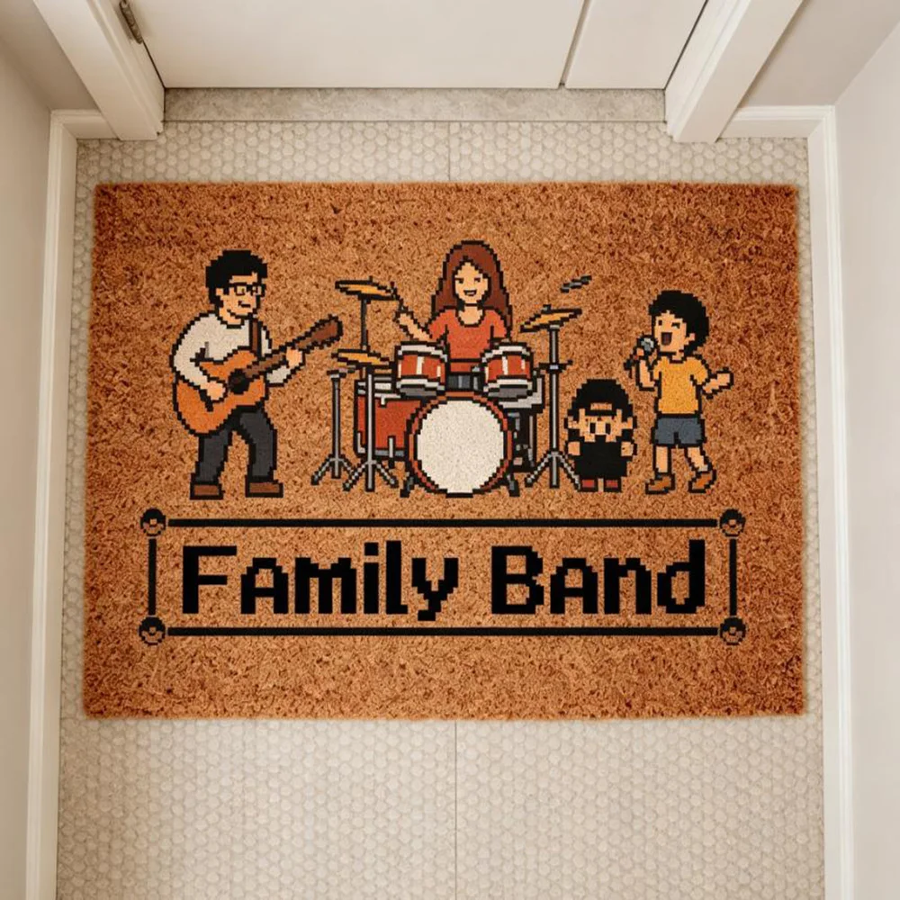 Custom Family Photo Mat Personalized Picture Doormat for Front Porch Entry Way Indoor Rug Decor